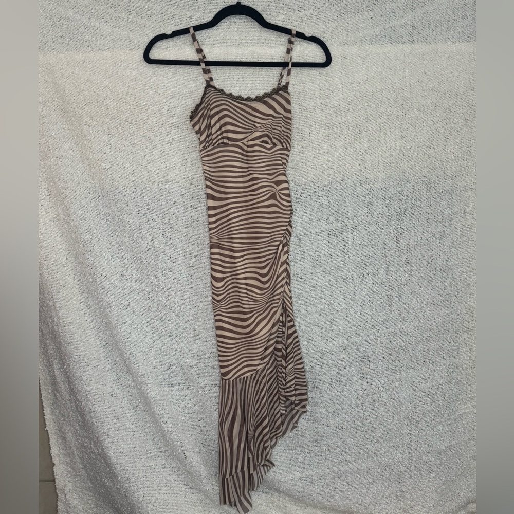 Wild Fable Zebra Print Asymmetrical Dress